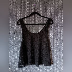 Aerpostale Black Mesh Tank Top Size XL